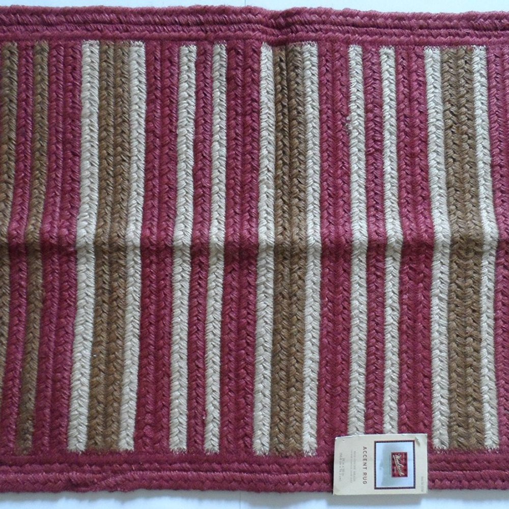 Woolrich Red Stripe Braid Accent Rug 29" x 48"